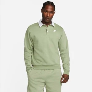 Polo Nike Club manica lunga verde pistacchio uomo taglia L felpa grande - Foto 1 di 6