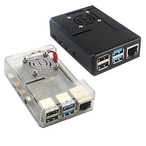 Passend für Raspberry Pi 4B Gehäuse Gehäuse Box mit Lüfter Aluminium Kühlkörper - Bild 1 von 11