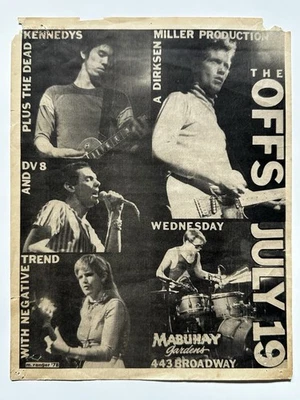 Dead Kennedys Punk Flyer FIRST SHOW  The Offs Mabuhay Black Flag PUNK 1978 - Image 1 of 3
