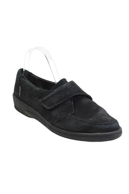 Mocasines planos Mephisto para mujer de cuero con 1 correa punta redonda sin cordones negros talla 10,5 Foto 1 de 4