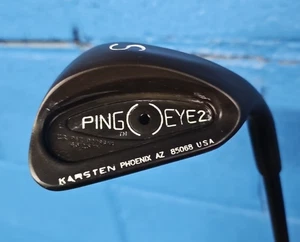 PING EYE 2 BLACK NITRIDE 57° SAND WEDGE SPINE ALIGNED BLACK ZZ LITE BLACK DOT - Picture 1 of 5