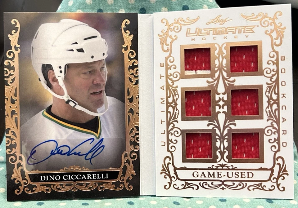 DINO CICCARELLI 2023 Leaf Ultimate Game-Used Hockey Bookcard 13/15 Auto Relics - Image 1 of 4