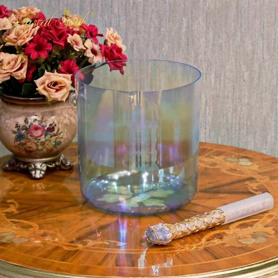 Crystal Soul Chakra Crystal Singing Bowl Blue 432Hz with Accessories for Yoga - Image 1 of 4
