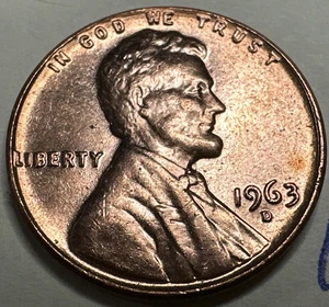 1963-D Lincoln Memorial Cent Penny Denver Mint 7622N - Picture 1 of 3