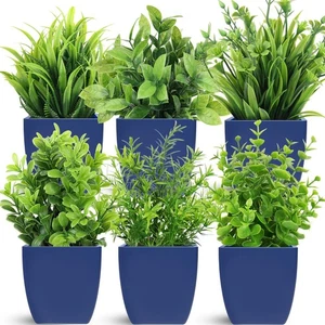 6 Pcs Artificial Plants Mini Fake Potted Plants Decorative for Home Decor Office - Picture 1 of 7