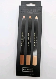 NEW MAX STUDIO Contour Make Up Sticks Set 3 Contour Bronzer & Highlighter Pencil - Picture 1 of 5