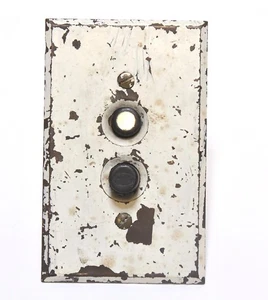 VINTAGE EINZELTASTER MIT MESSING SCHALTPLATTE - Bild 1 von 3