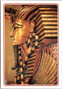 Postal de felicitación vintage de los años 80 de EGIPTO 4x6" "La máscara dorada del rey Tut Ankh" - Imagen 1 de 2