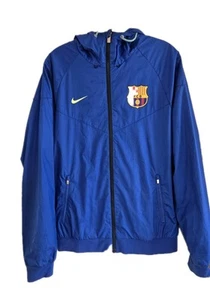 Hombre Nike FCBarcelona Cortavientos Sudadera con Capucha Cremallera Chaqueta PEQUEÑA - Imagen 1 de 10