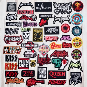 Metal Rock Band Music Iron On Sew On Embroidered Patch Badge Applique Biker Cap - Picture 1 of 61