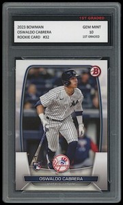 OSWALD CABRERA 2023 BOWMAN (Topps) 1ST GRADED 10 ROOKIE CARD RC NEW YORK YANKEES