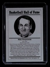 MIKE KRZYZEWSKI 1986-99 BASKETBALL HALL OF FAME METALLIC HOF