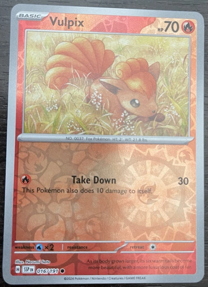 Vulpix 016/191 Sv08: Surging Sparks Reverse Holo - Image 1 of 1