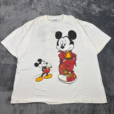 Camiseta De Colección Años 80 Disney Mickey Mouse Blanca XL Doble Cara Streetwear Foto 1 de 4