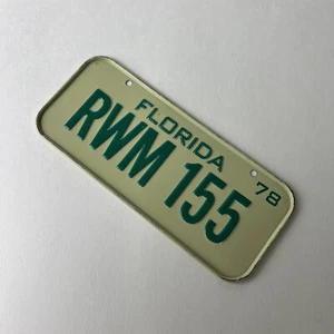 PLACA DE IDENTIFICACIÓN DE BICICLETA VINTAGE FLORIDA 78 RWM 155 LP5 - Imagen 1 de 8
