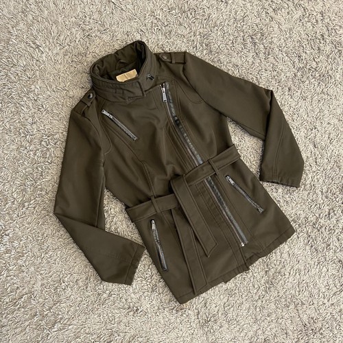 Cappotto con cintura Micharl Michael Kors donna verde esercito taglia S