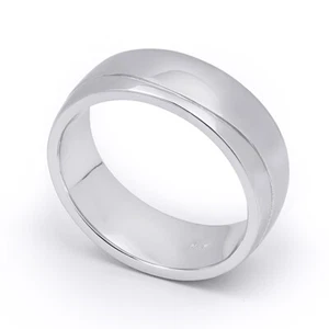 Mens Anniversary Wedding Band Ring 7.5mm 100% Genuine Sterling Silver Size 8-12 - Picture 1 of 8