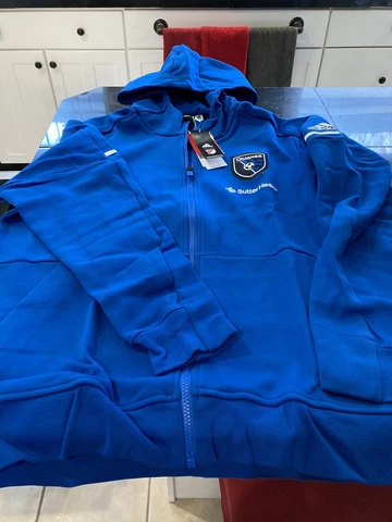 MENS Adidas MLS San Jose Earthquakes Travel Jacket Blue White Quakes XL NWT $85 Cover