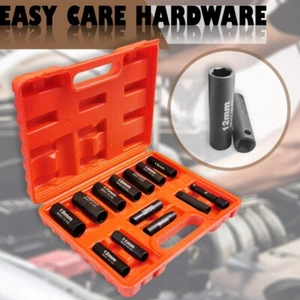 13 pcs 3/8" Drive Deep Impact Socket 65mm Long 8-19 mm Metric Tool Set CR-MO NEW - Picture 1 of 8