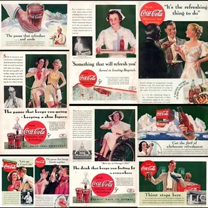 Lot of 9 1930's Drink Coca-Cola Soda Beverage Refreshing Vintage 30s Print Ads - Picture 1 of 10