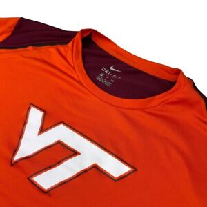 Virginia Tech Hokies x Nike Men's Performance L/S T-Shirt Orange/Burgundy • 2XL