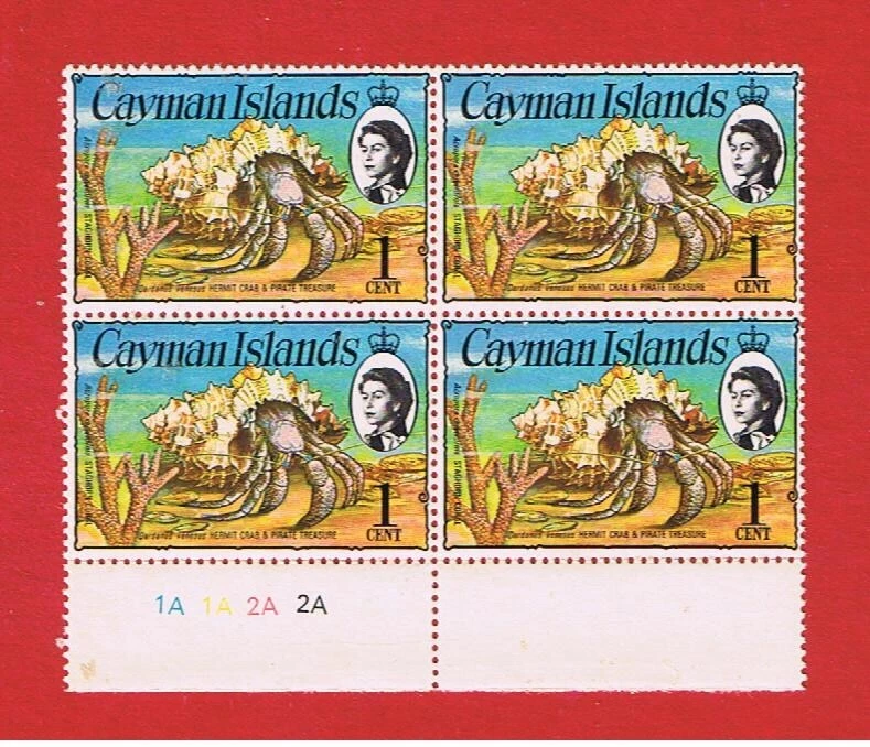 Cayman Islands #331  MNH OG  block of 4 Crab & Gold  Free S/H - Image 1 of 1