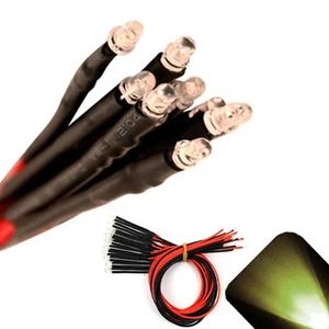 50 x Precableado 9v 3mm Blanco Cálido Suave LEDs Precableado 9 voltios CC LED Luz 8v 7v - Imagen 1 de 2