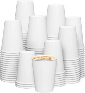 1000 Pack 12 oz Paper Cups Disposable Paper Cups Coffee Cups White Hot Cups - Picture 1 of 6