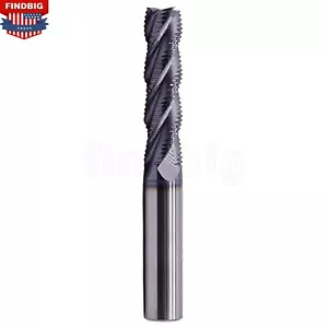 Fresadora de extremo de desbaste de 4 flautas de carburo sólido de 1/2" x 2" x 4" - ALCrSiN nano recubierta - Imagen 1 de 7