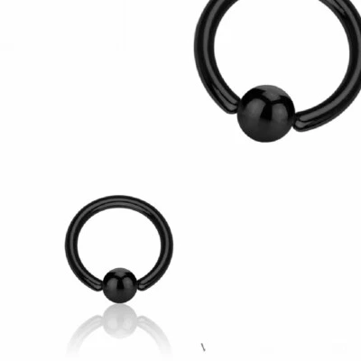 Piercing Klemmring Schwarz Septum Nase Ohr Lippe Intim Tragus Helix Augenbraue - Bild 1 von 4