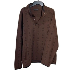 Alpine Design Men's Fleece Pullover Snap Brown Black Size XL Extra Large - Picture 1 of 6
