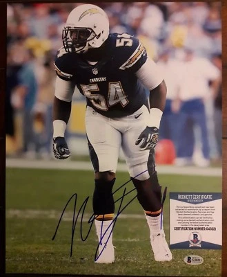 Foto firmada autografiada por Melvin Ingram de Los Angeles Chargers 11x14 certificada por Beckett Foto 1 de 3