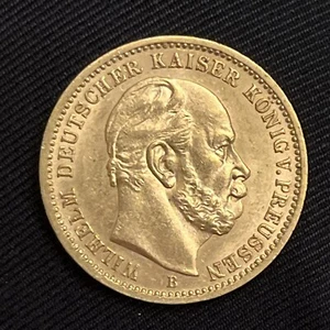1873-B - German States - PRUSSIA - 20 Gold Marks-0.2305 AGW BU Condition B10 - Picture 1 of 8