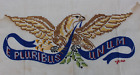 Vintage E Pluribus Unum USA Eagle Hand Embroidery Completed Finished Unframed