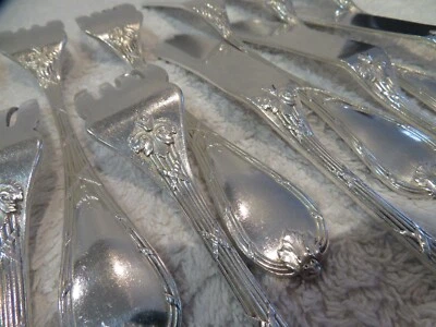 1900 French silver-plated 12p fish cutlery set Christofle Revolution LXVI - Image 1 of 4