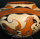 PHENOMENAL LAGUNA/ACOMA 4-COLOR PARROT PICTORIAL OLLA,CLASSIC DESIGNS,EXCELLENT!