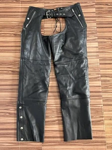 First Classics Leather Motorcycle Chaps Biker Pants size XL - Picture 1 of 5