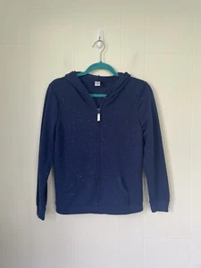 Carters Kids Blue Sparkly Kitty Cat Ears Hoodie Full Zip Sweatshirt ~ Size 14 - Picture 1 of 10