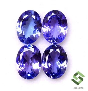 8x6 mm Natural Tanzanite Oval Cut Lot 04 Pcs 4.27 CTS Calibrated Loose Gemstones - Picture 1 of 6