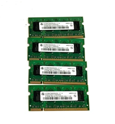 Infineon 2GB (4 x 512MB) 2RX16 PC2-4200S-444-11-A0 Laptop Memory RAM DDR2 - Image 1 of 2
