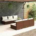 Vidaxl 7 Piece Garden Lounge Set With Cushions Poly Rattan Brown 3101458_v1