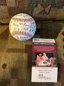 Autographed Denny McClain Hand Signed Stat Baseball JSA Signed Authentic  - Picture 1 of 8