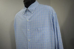 IZOD Dress Shirt Plaid Long Sleeve Button Up Front Pocket Men Size 2XLT 2XL TALL - Picture 1 of 11