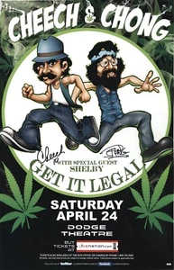 Cheech & Chong 2010 comedy tour signed autographed Gig Poster JSA - Up In Smoke - Picture 1 of 5