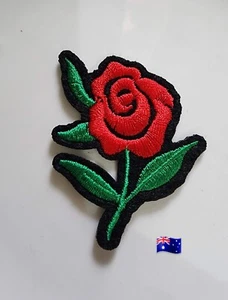 1pce Red Rose Iron On Embroidery Patch For Clothing - Picture 1 of 1