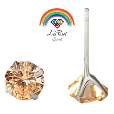 Coppia di Orecchini Punti Luce Oro Champagne in argento 925 - Rainbow Collection - Immagine 1 di 4