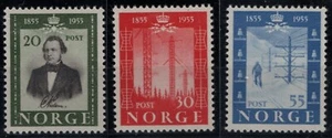 133 Norwegen 1954, NK 422-24, Jahrhunderttelegraph, postfrisch, SC #334-36, Mi 387-89. - Bild 1 von 1