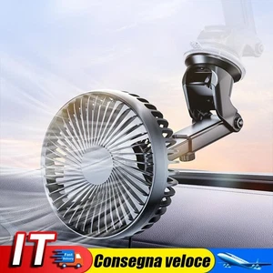 Ventola di raffreddamento per auto 12V/24V Ventosa USB Ventola da scrivania per - Picture 1 of 10