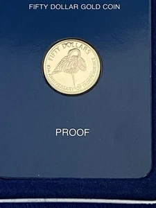 Bahamas 1983 Proof Fifty Dollar Gold Coin $50 Sealed With Original Packaging - Picture 1 of 9