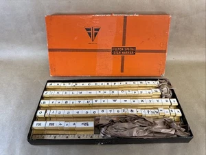 Letrero y marcadores de precio Fulton vintage n.º 120x 3/4 pulgadas con caja 81 piezas - Imagen 1 de 6